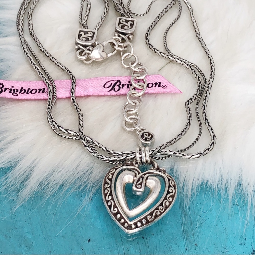 Brighton Ellington Heart Triple Chain Necklace